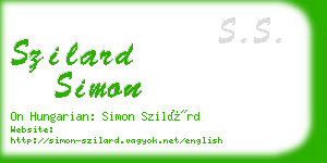 szilard simon business card